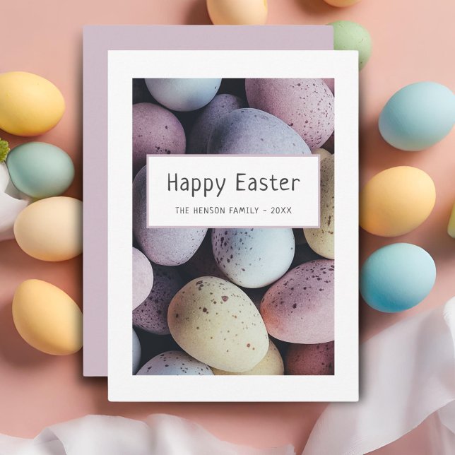 Tarjeta Festiva Pastel de Huevos de Pascua Feliz Familia de Pascua (Subido por el creador)