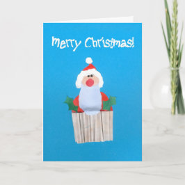 Tarjeta Festiva Pastel de navidades con Santa Claus