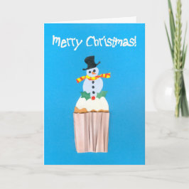Tarjeta Festiva Pastel de navidades con Snowman