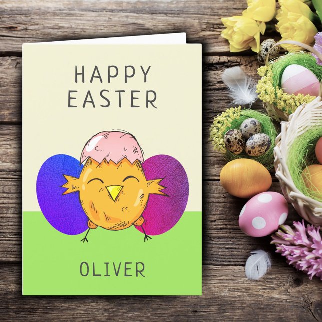 Tarjeta Festiva Pastel de Pascua y Huevos Felices Pascua (Subido por el creador)