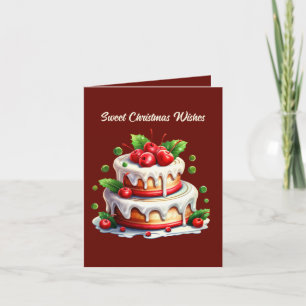 Tarjeta Festiva Pastel de personalizable de Navidades festivos