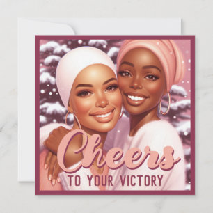 Tarjeta Festiva Pastel de Supervivientes de Cáncer de Mujeres Afro