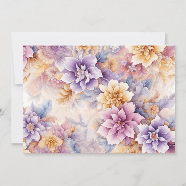 Tarjeta Festiva Pastel Floral Card Pack x 10 (Anverso)