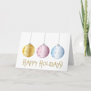 Tarjeta Festiva Pastel Happy Holidays