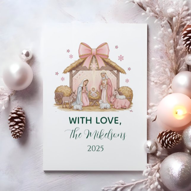 Tarjeta Festiva Pastel Nativity Christmas (Subido por el creador)