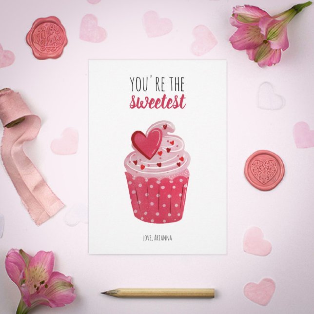 Tarjeta Festiva Pastel rosa Dulce San Valentín (Subido por el creador)