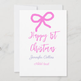 Tarjeta Festiva Pastel rosa morado feliz primer Navidades doblar n