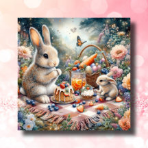 Pastel Spring Bunny Cesta de Pascua Picnic