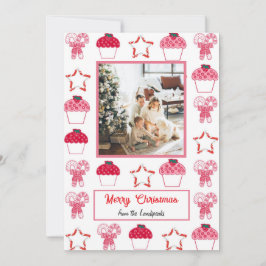 Tarjeta Festiva Pasteles de fresa y caña de azúcar para navidades