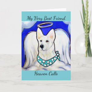 Tarjeta Festiva Pastor Alemán Blanco