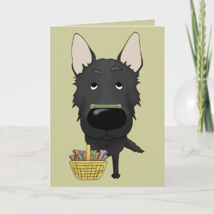 Tarjeta Festiva Pastor alemán - Cacería de Huesos de Pascua, ¿algu