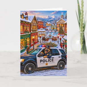 Tarjeta Festiva Pastor Alemán Policía Vacaciones