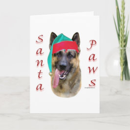 Tarjeta Festiva Pastor alemán Santa Paws