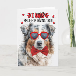 Tarjeta Festiva Pastor australiano hecho para amarte San Valentín