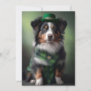 Tarjeta Festiva pastor australiano san patricio