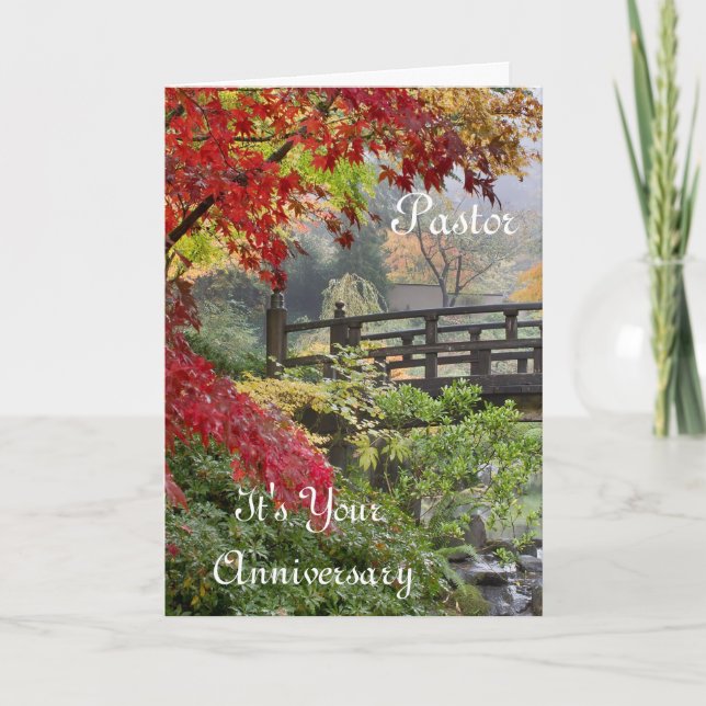Tarjeta Festiva Pastor es su aniversario (Anverso)