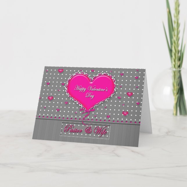 Tarjeta Festiva Pastor/esposa el día de San Valentín - Punto Gris/ (Anverso)