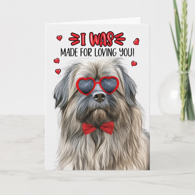 Tarjeta Festiva Pastor pirenaico hecho para amarte San Valentín (Anverso)