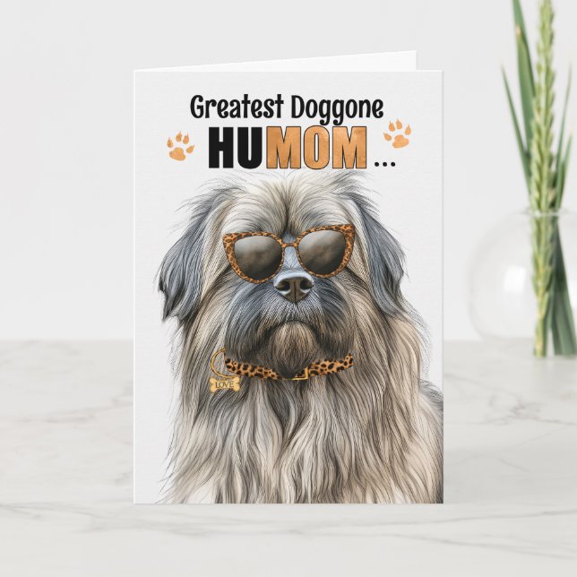 Tarjeta Festiva Pastor pirenaico mejor HuMOM día de la madre (Anverso)