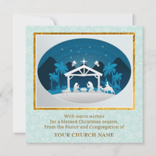 Tarjeta Festiva Pastor y Congregación Bendiciones Iglesia de la Na