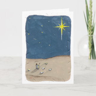 Tarjeta Festiva Pastor y la estrella