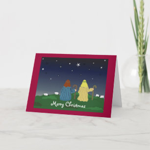 Tarjeta Festiva Pastores pendientes en los campos