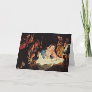 Tarjeta Festiva Pastores que adoran de Gerard van Honthorst