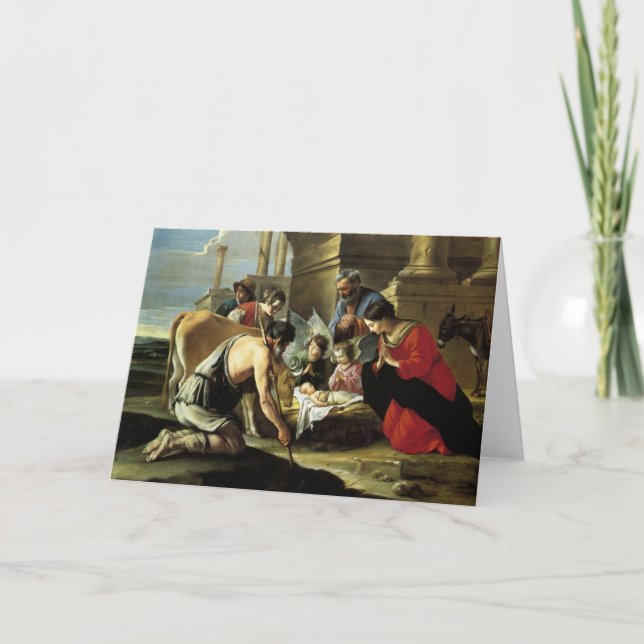 Tarjeta Festiva Pastores que adoran del siglo XVII (Anverso)