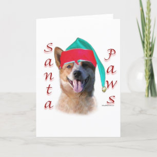 Tarjeta Festiva Patas australianas de Santa del perro del perro