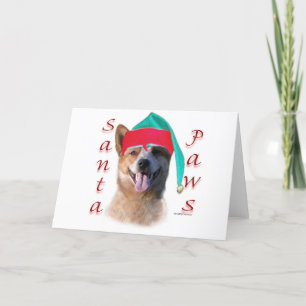 Tarjeta Festiva Patas australianas de Santa del perro del perro