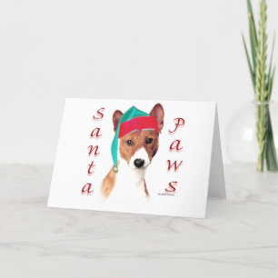 Tarjeta Festiva Patas de Basenji Santa