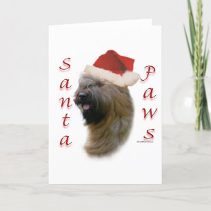 Tarjeta Festiva Patas de Briard Santa
