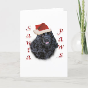 Tarjeta Festiva Patas de cocker spaniel (negro) Santa
