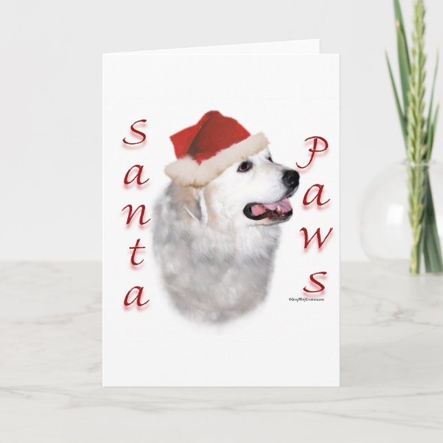 Tarjeta Festiva Patas de los grandes Pirineos Santa (Anverso)