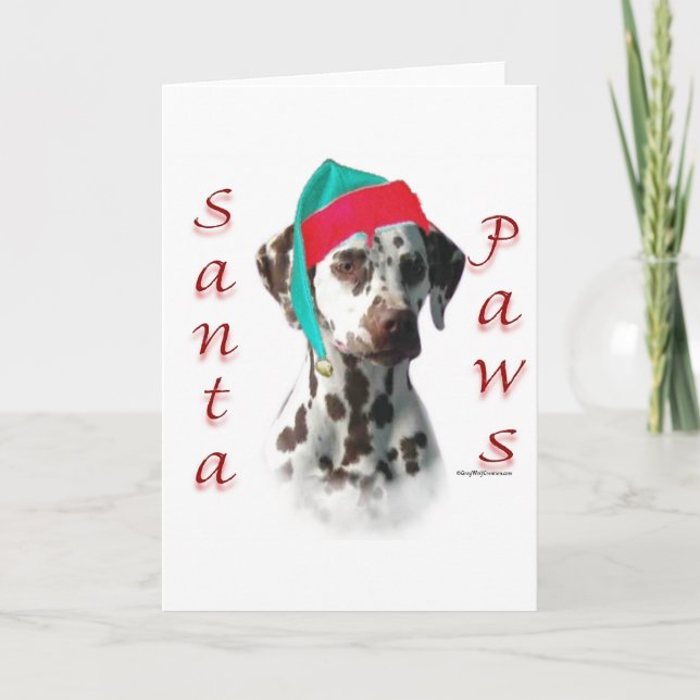 Tarjeta Festiva Patas de Santa del Dalmatian (hígado) (Anverso)