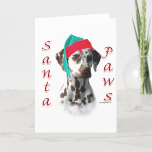 Tarjeta Festiva Patas de Santa del Dalmatian (hígado)