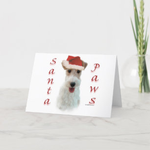 Tarjeta Festiva Patas de Santa del fox terrier del alambre