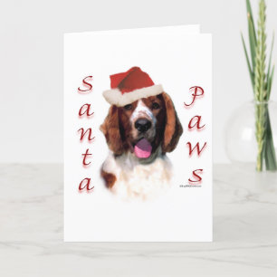 Tarjeta Festiva Patas de Santa del perro de aguas de saltador