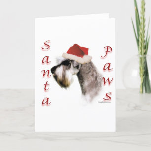 Tarjeta Festiva Patas de Santa del Schnauzer miniatura