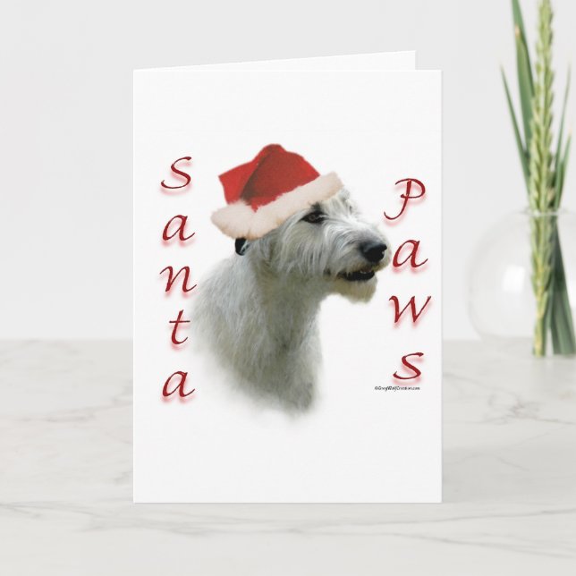 Tarjeta Festiva Patas de Santa del Wolfhound irlandés (Anverso)