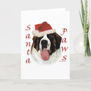 Tarjeta Festiva Patas de St Bernard Santa