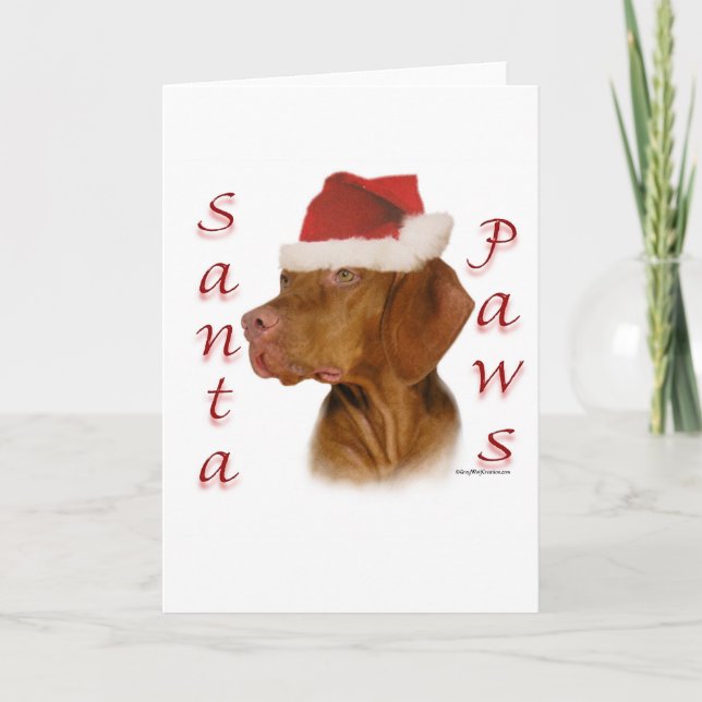 Tarjeta Festiva Patas de Vizsla Santa (Anverso)