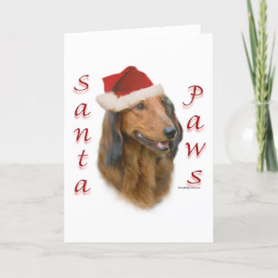 Tarjeta Festiva Patas del Dachshund - de pelo largo