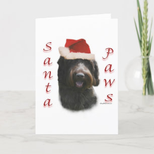 Tarjeta Festiva Patas el señalar Griffon Wirehaired Santa