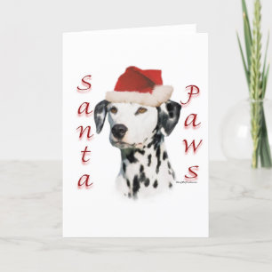 Tarjeta Festiva Patas negras de Santa del Dalmatian
