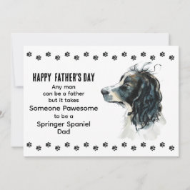 Tarjeta Festiva Patasome Mejor Papá Perro Springer Spaniel Día del