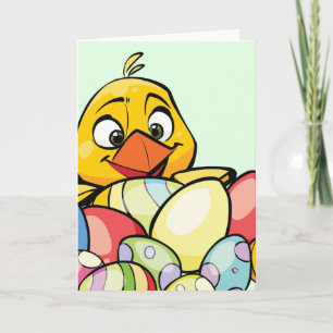 Tarjeta Festiva Patata infantil y huevos de Pascua