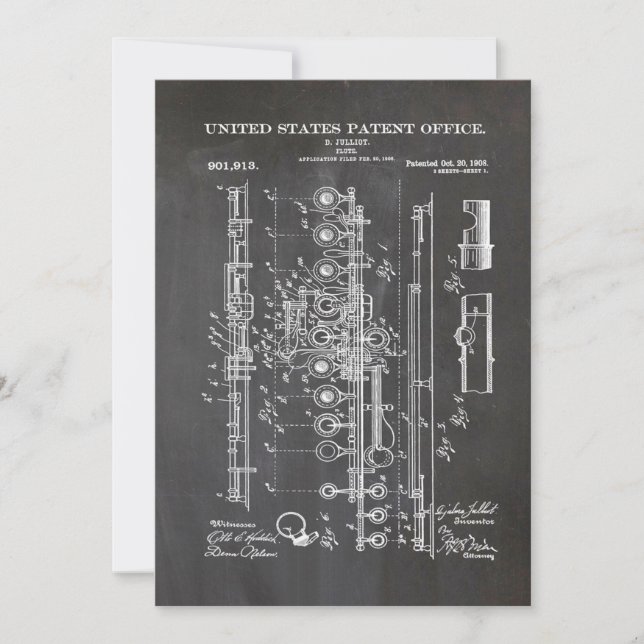 Tarjeta Festiva Patente Flute (Anverso)