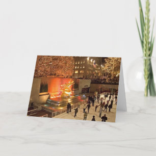 Tarjeta Festiva Patinadores del árbol