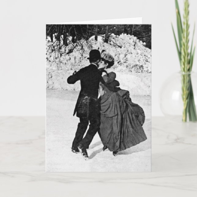 Tarjeta Festiva Patinaje sobre hielo (Anverso)